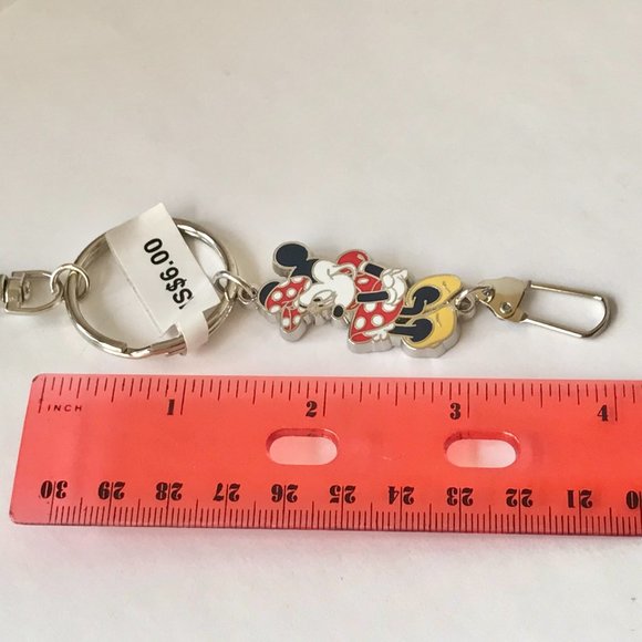 Vintage Disney Minnie Mouse Zipper Pull Keychain Purse Charm Keyring Disneyana - Picture 6 of 6